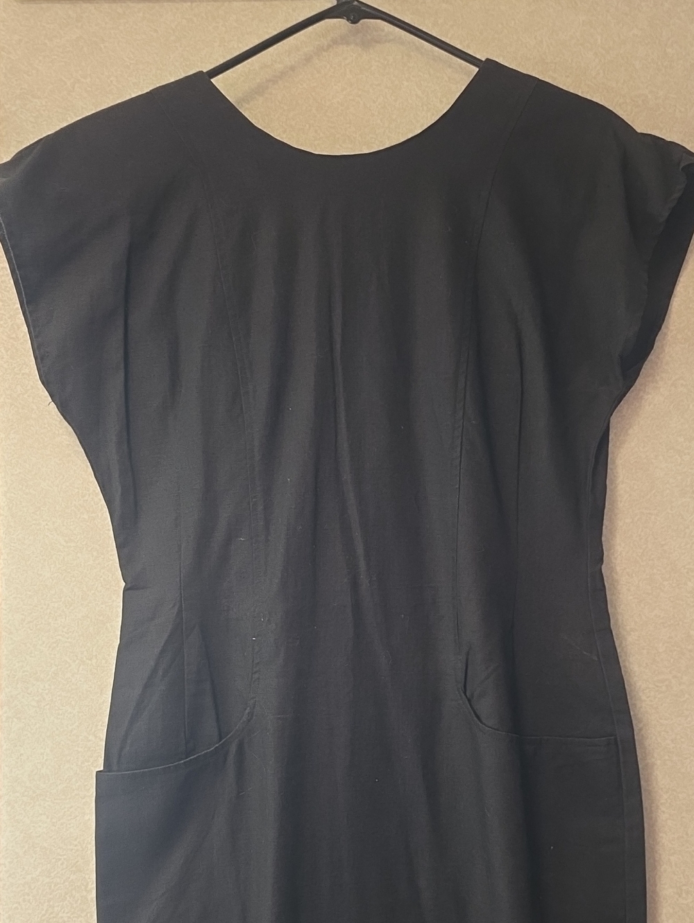 Classic Black Short-Sleeve Shift Dress